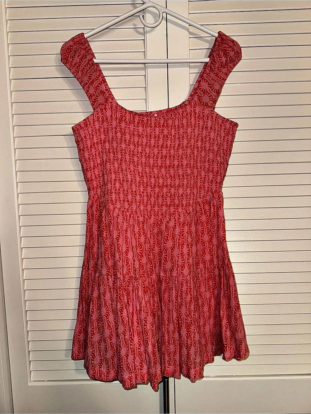 Free People Pink & Red Mini Dress Size Small Like New